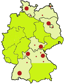 Für alle hellgrün markierten Bereiche suchen wir Verkaufsleiter!